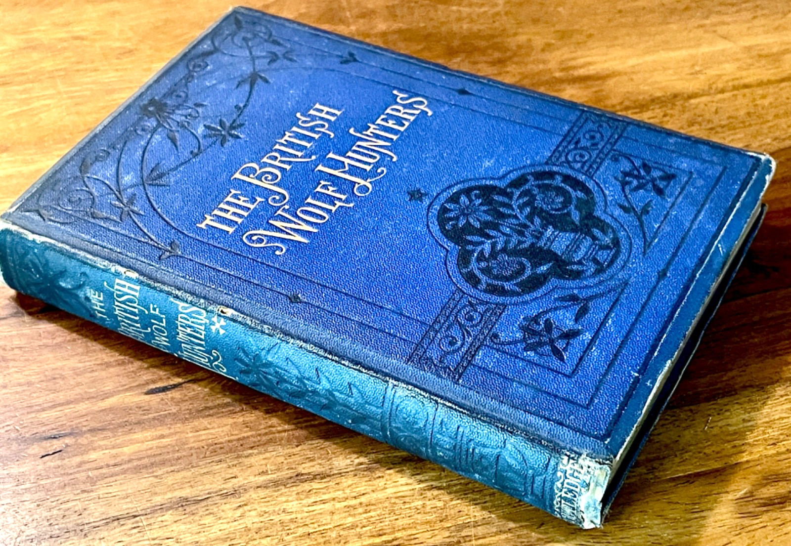 1879 Antique Decorative Book Gilt Illustrated Wolf Hunting Victorian England