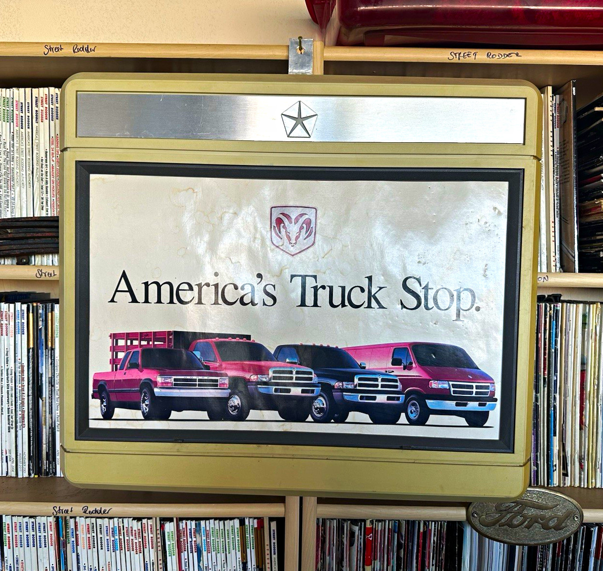 Dodge Ram Advertising Sign w/ Ram Logo & Trucks Dealership Sign Van Pick Up