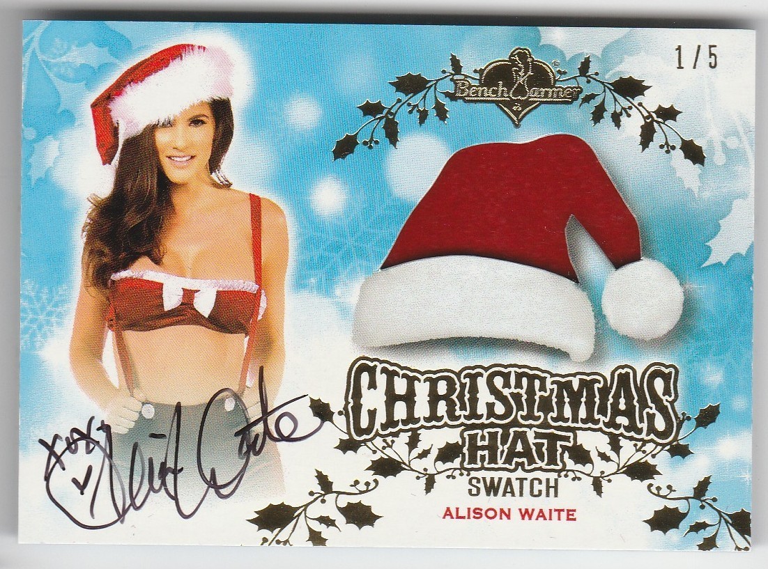 2014 BENCHWARMER * HOLIDAY * ALISON WAITE * CHRISTMAS HAT * AUTO * #1/5 