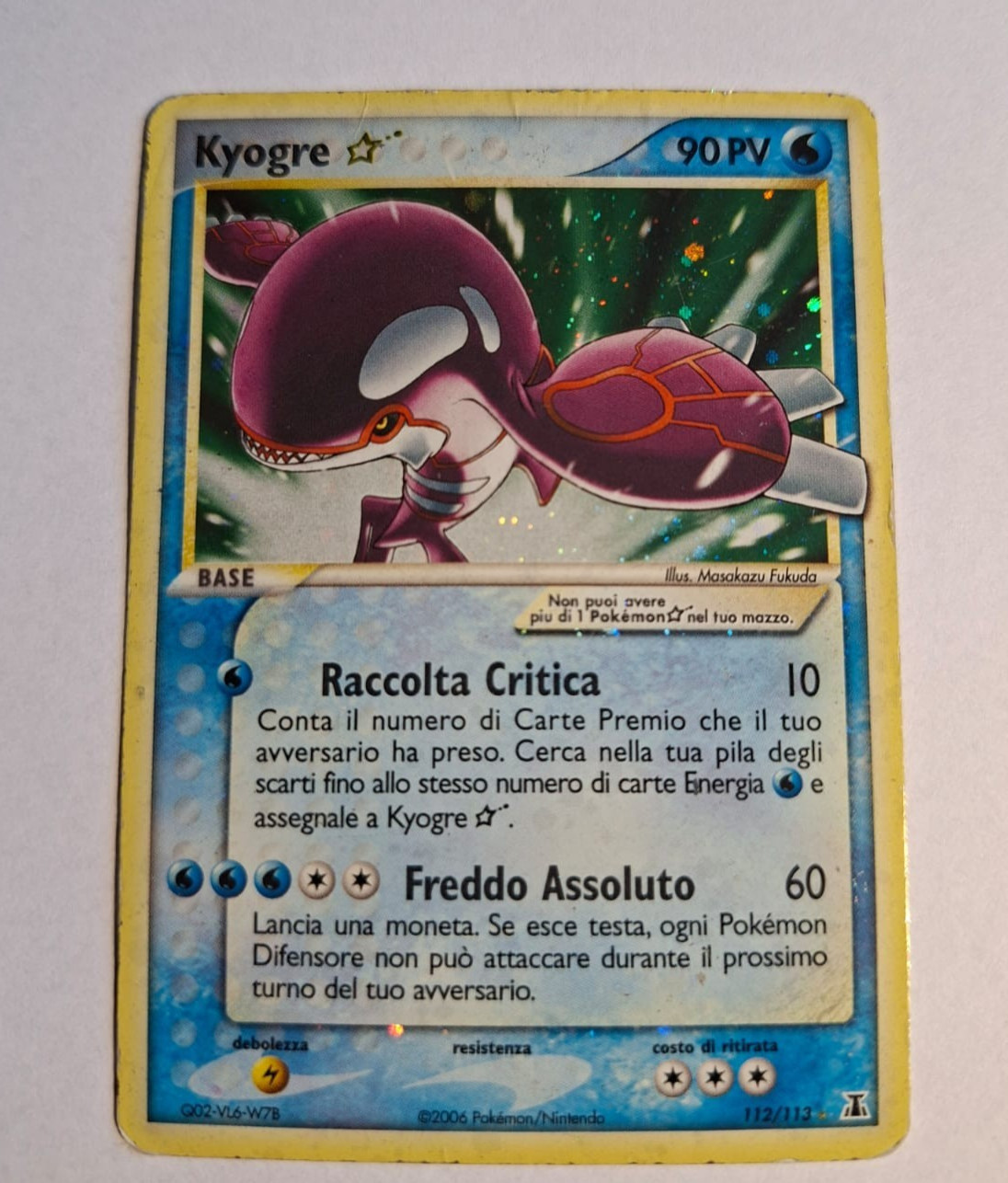 Pokemon TCG Kyogre Goldstar 112/113 EX Delta Species 2005 ITA Holo INKED