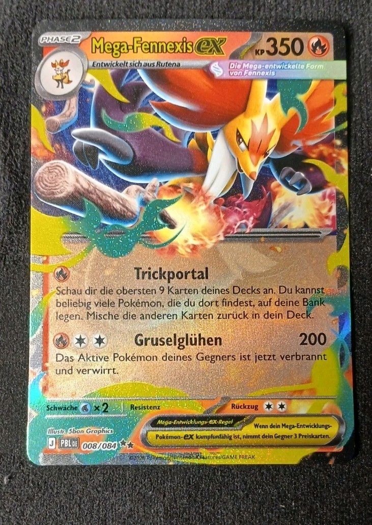 Pokemon Mega-Fennexis EX Holo PBL 008/084 DE NM 