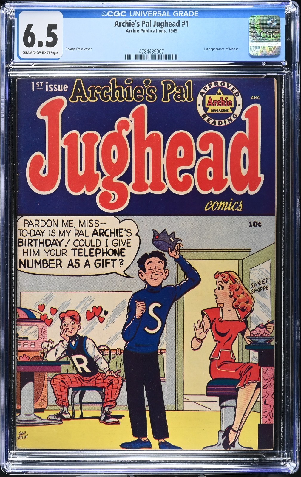 Archie's Pal Jughead 1 (CGC 6.5) 1st appearance of Moose George Frese 1949