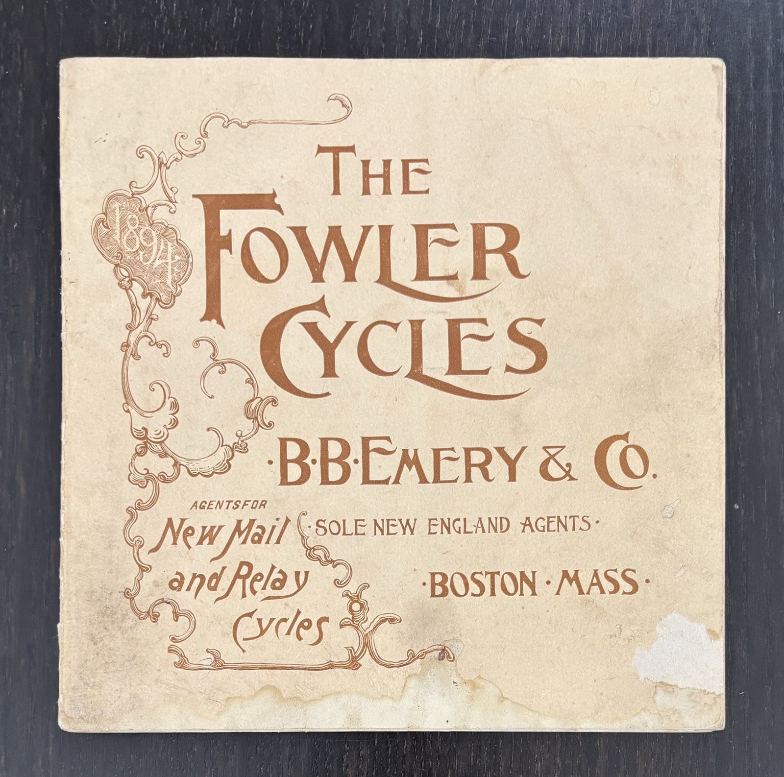 THE FOWLER CYCLES B. B. EMERY & CO. BOSTON, MASS - 1894 BICYCLE CATALOG RARE