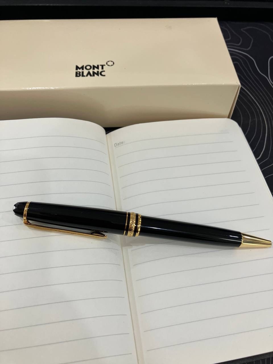 Montblanc Meisterstück 164 Black Gold Ballpoint Pen Classic Luxury Gift Box