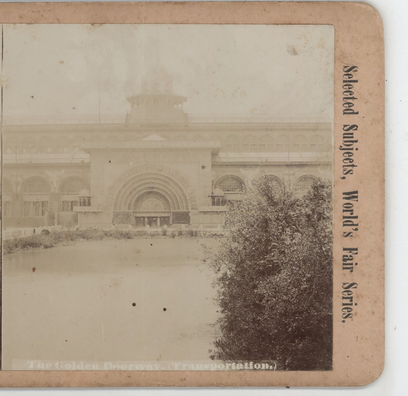 Golden Doorway Transportation Building Chicago IL Worlds Fair Stereoview 1893