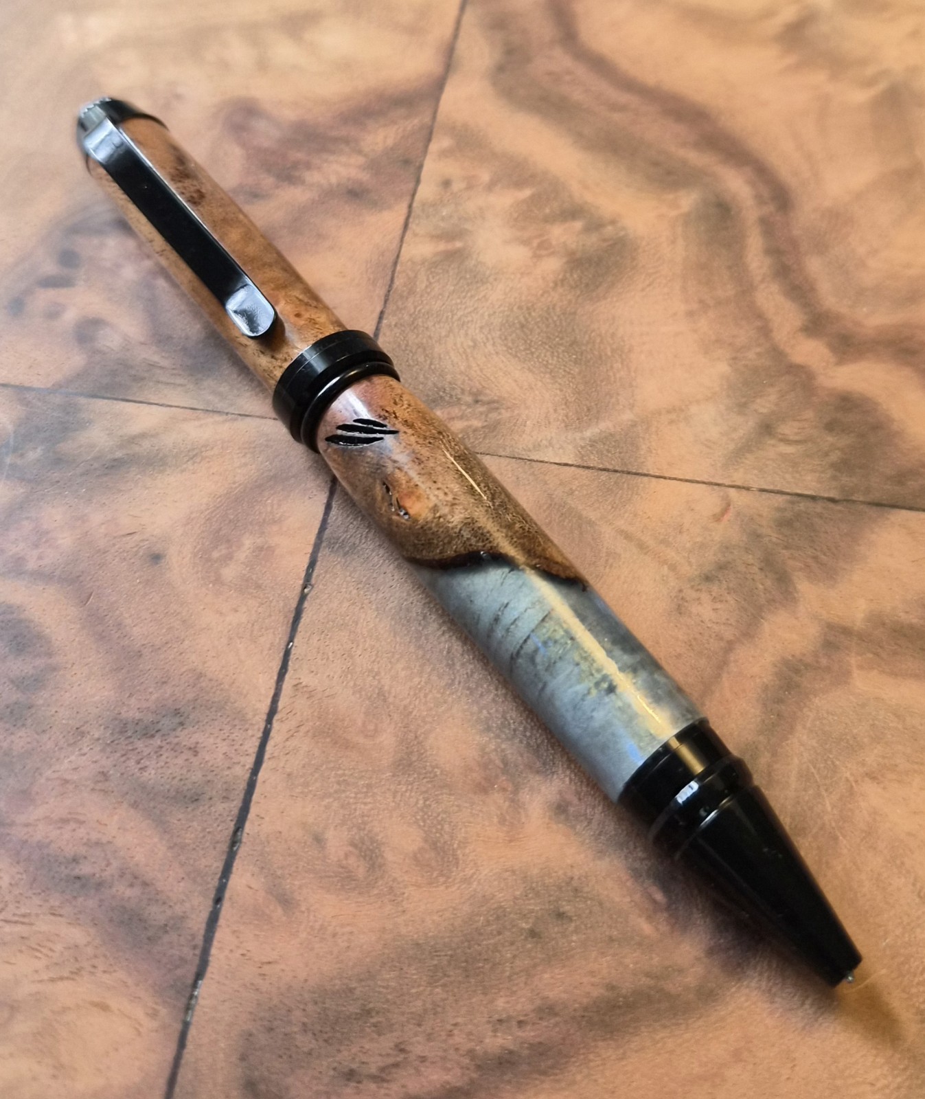 Handcrafted Camphor Burl Hybrid Cigar Pen