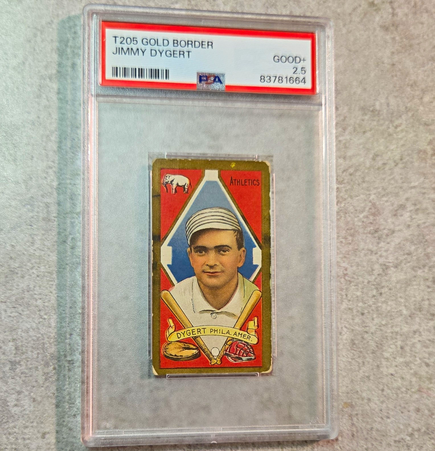 T205 Gold Border Jimmy Dygert Piedmont Back Tobacco Card PSA 2.5