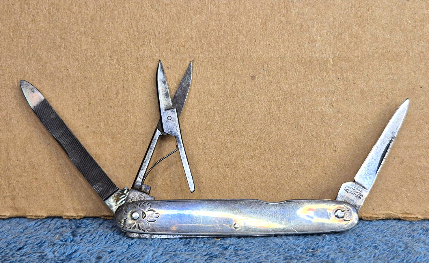 Antique 1890s/1910s George Wostenholm Sheffield Sterling Silver Gentlemans Knife