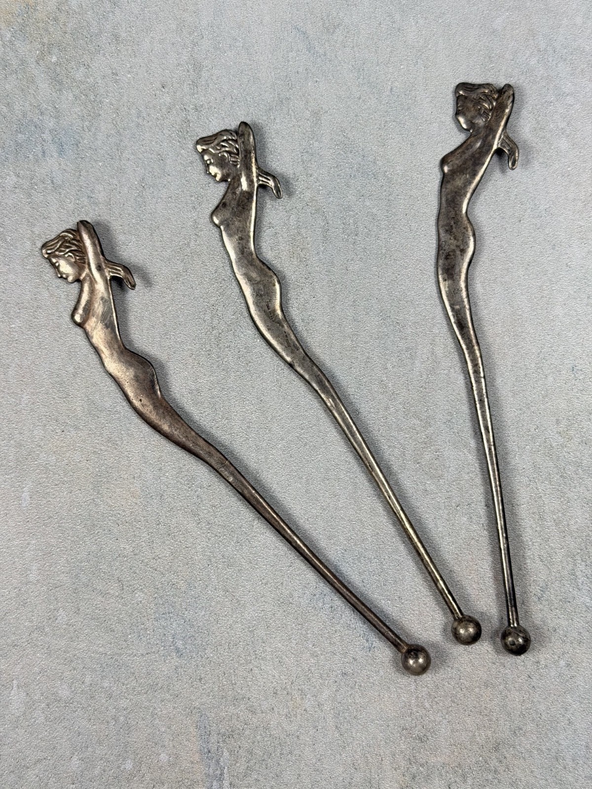 Vintage Art Deco Swizzle Sticks Sterling Silver 6