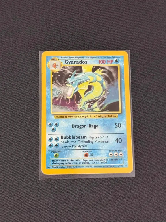Pokemon Gyarados 6/102 Base Set 1999 Holo Rare WOTC English 100 HP