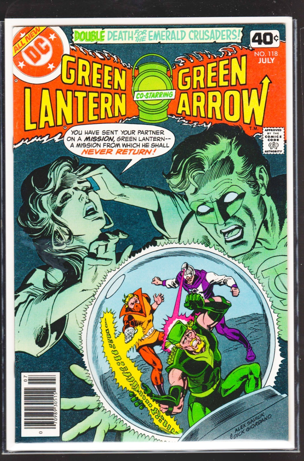 GREEN LANTERN/ARROW #118 NM 9.4/9.6 1978 BRONZE GEM w/SPACE STORY TEAMP CGC IT