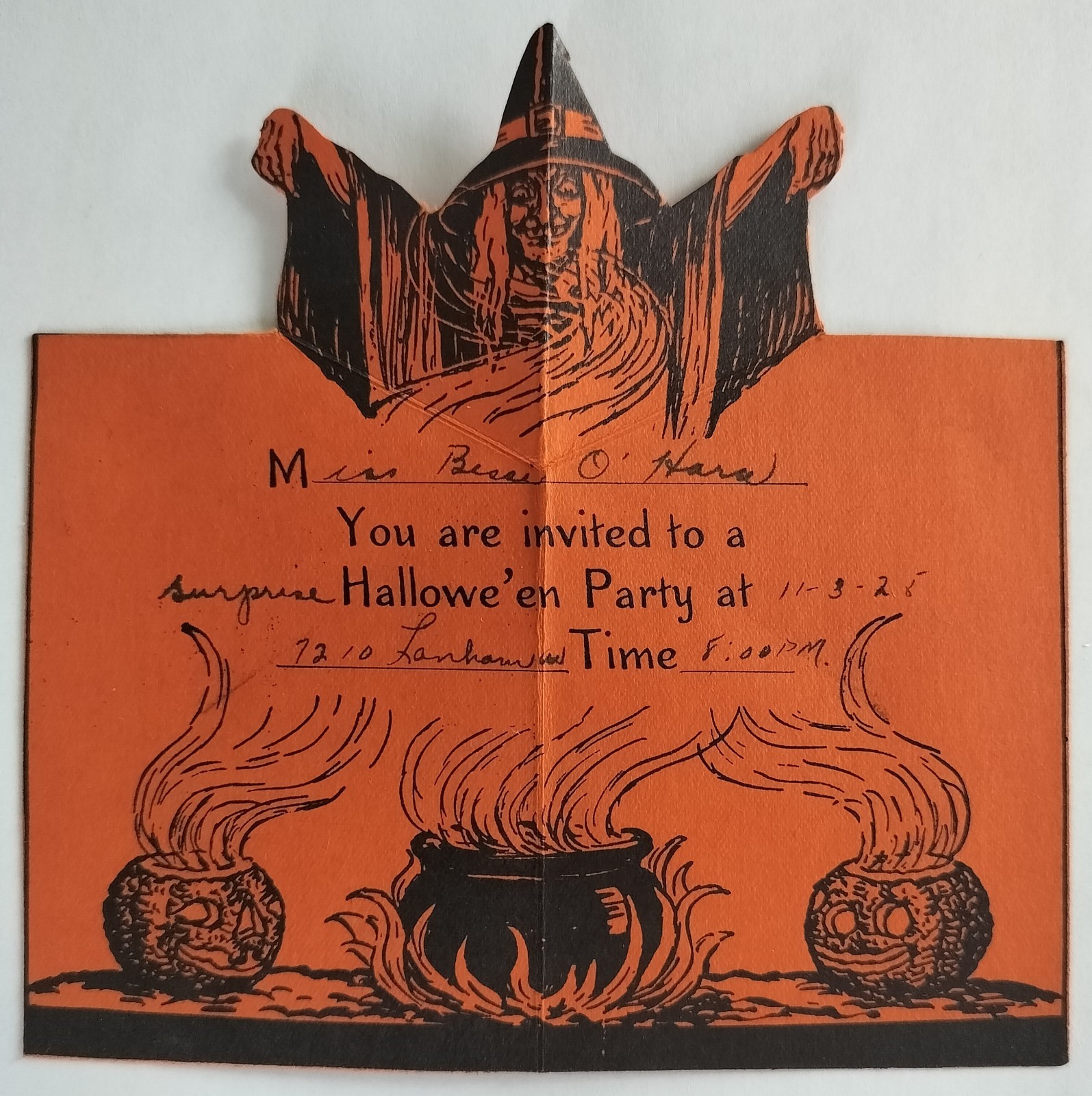 Vintage 1920\'s Halloween Pop Up Invitation 