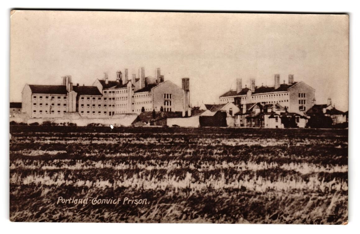 Postcard England Dorset Isle of Portland Convict Prison, RPPC unused