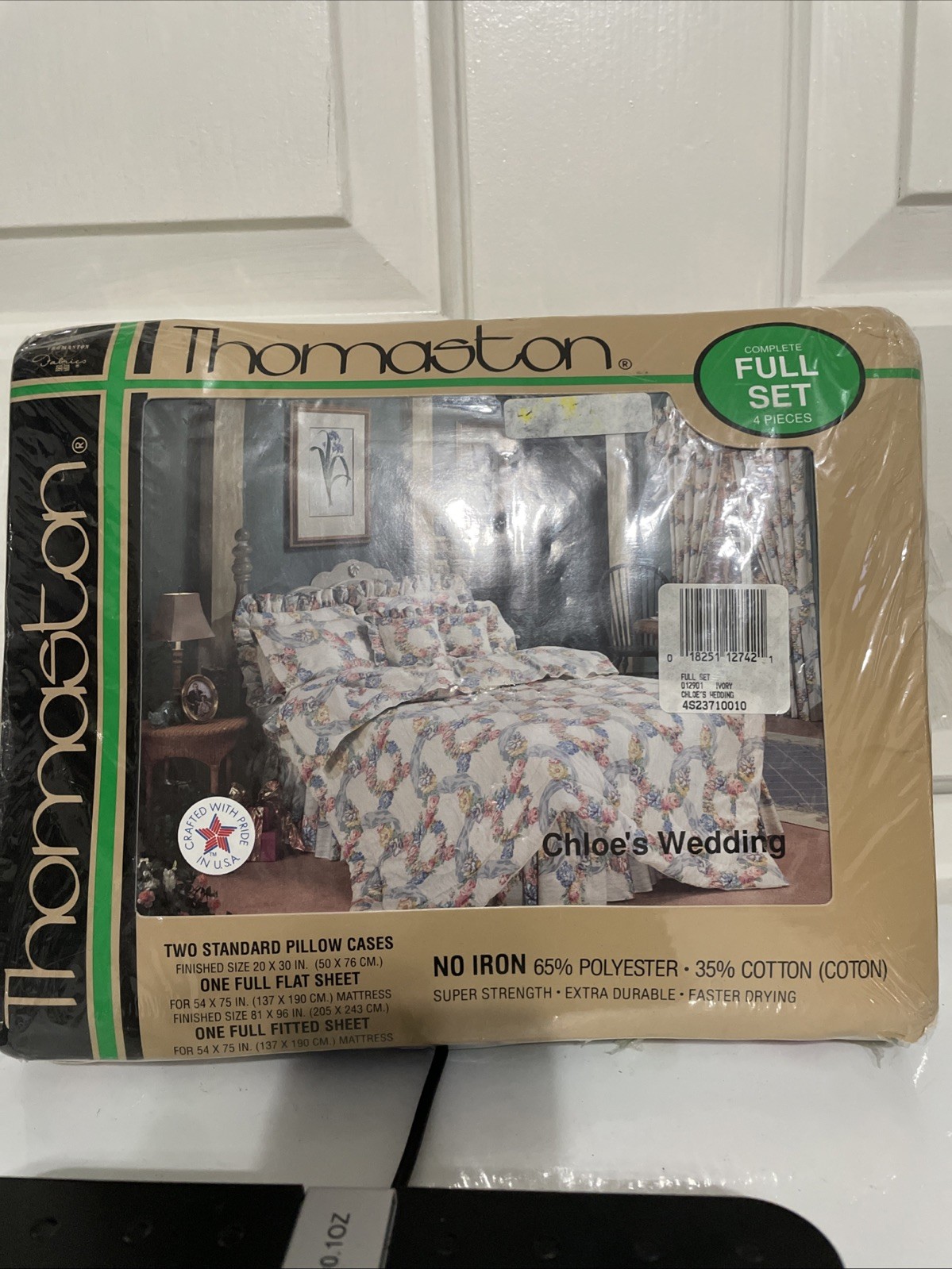 VTG Thomaston Chloe's Wedding Floral Full Sheet Set 120 Thread Count USA Open