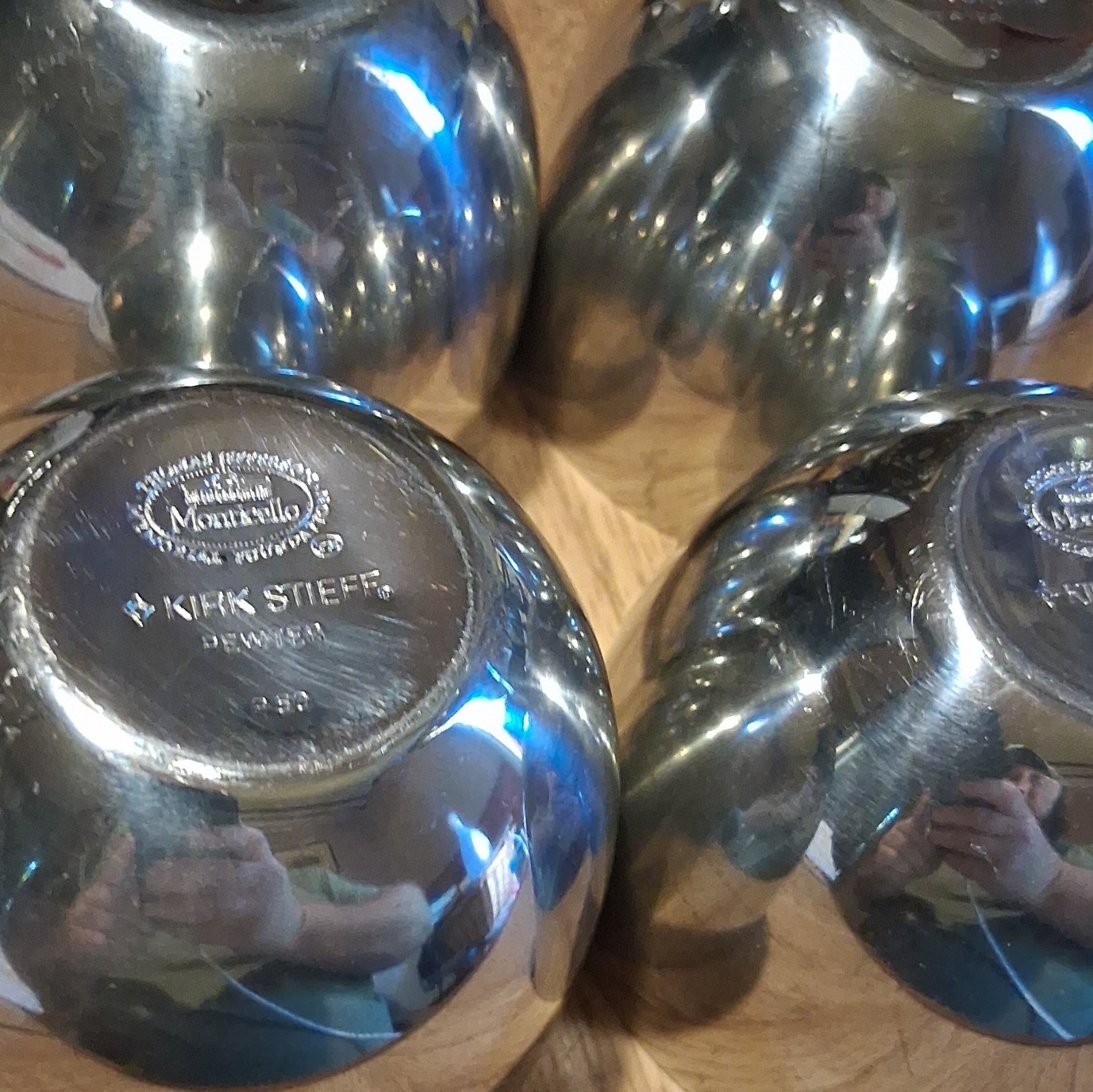 Kirk Stieff Pewter Jefferson Cups Set of 4 Monticello P50