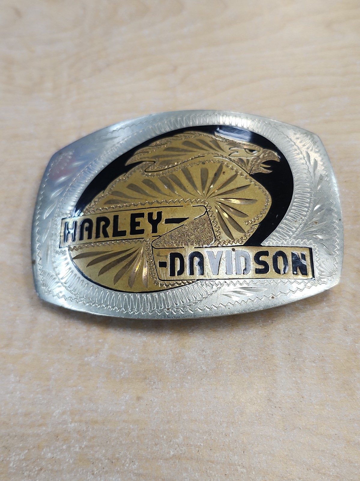 Johnson & Held Harley Davidson Eagle Belt Buckle Handmade ~ RARE