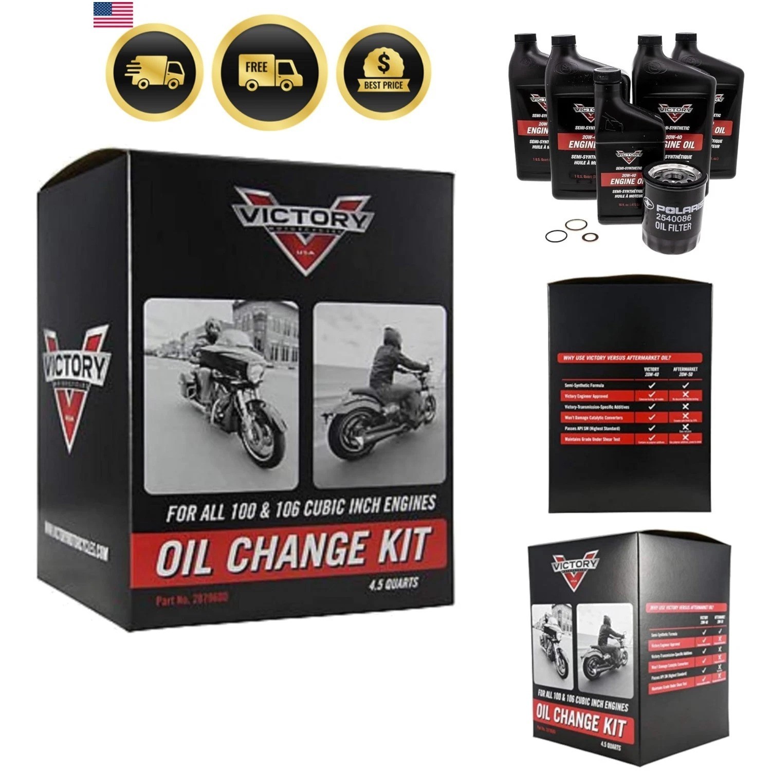 Victory Motorcycle Oil Change Kit 2879600