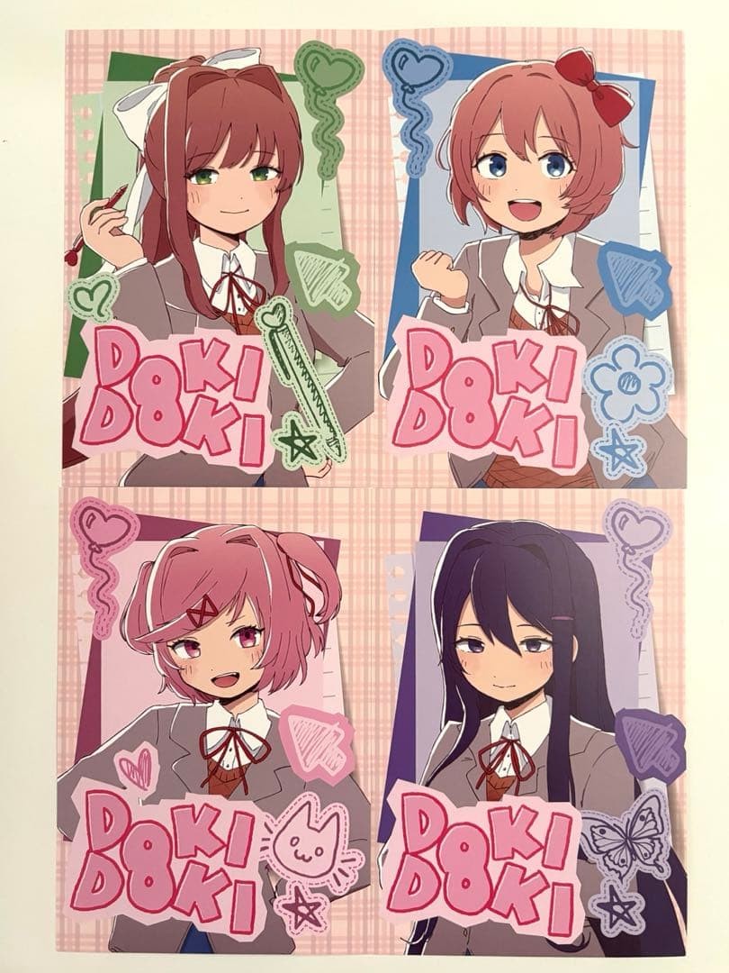 Doki Doki Literature Club Monika Sayori Yuri Natsuki Postcard Tokyo Tower Iyowa