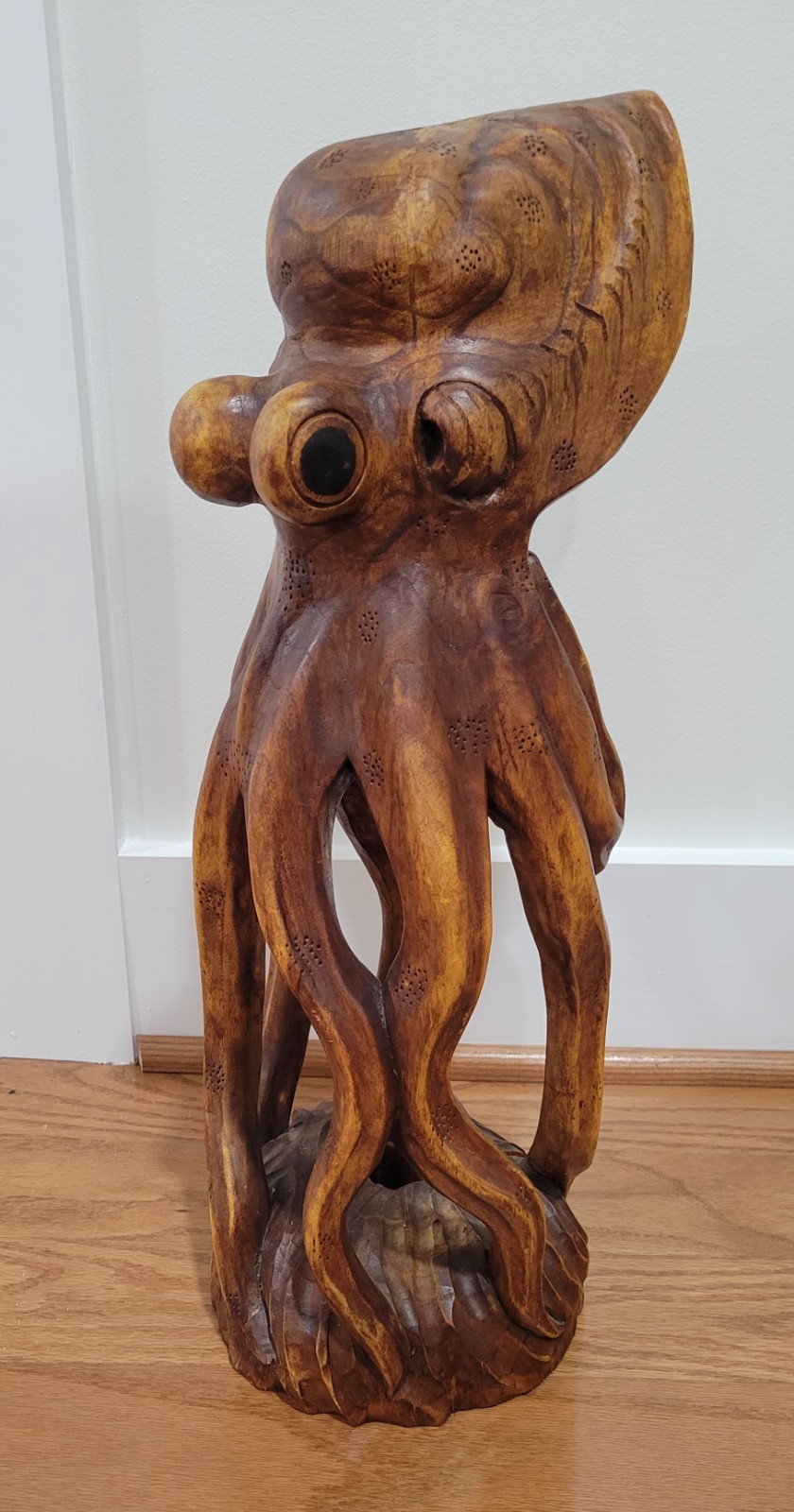 Large Hand Carved Wood Octopus Sculpture 20\