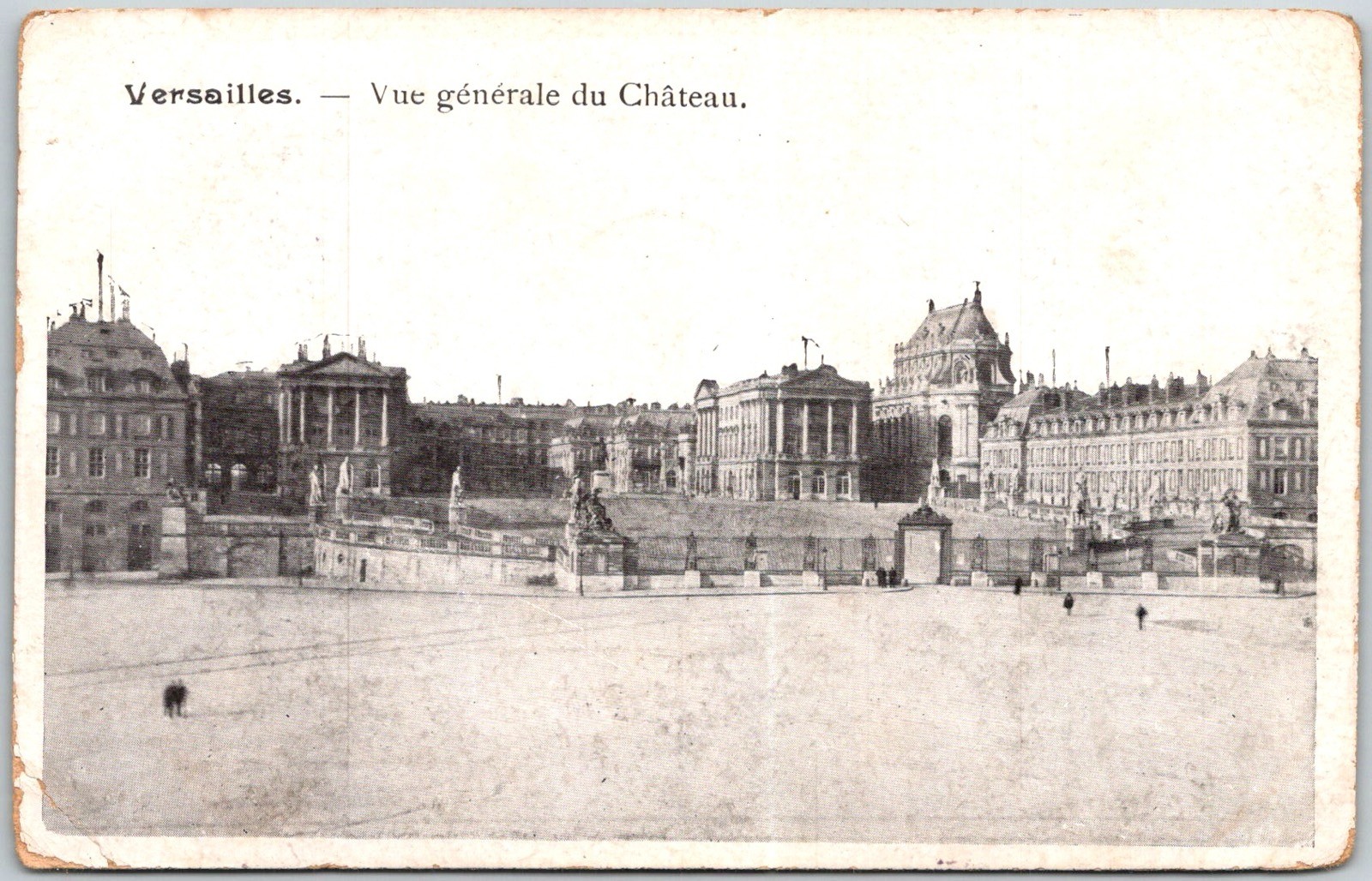 Chateau Versailles France C.1910s Sepia Posted Cancel Vintage Postcard