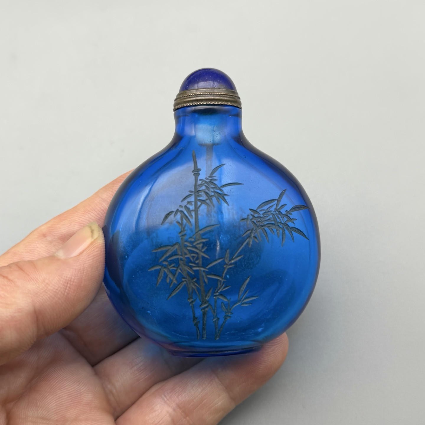 Collection Chinese Coloured Glaze Carved Bamboo Exquisite Bottle