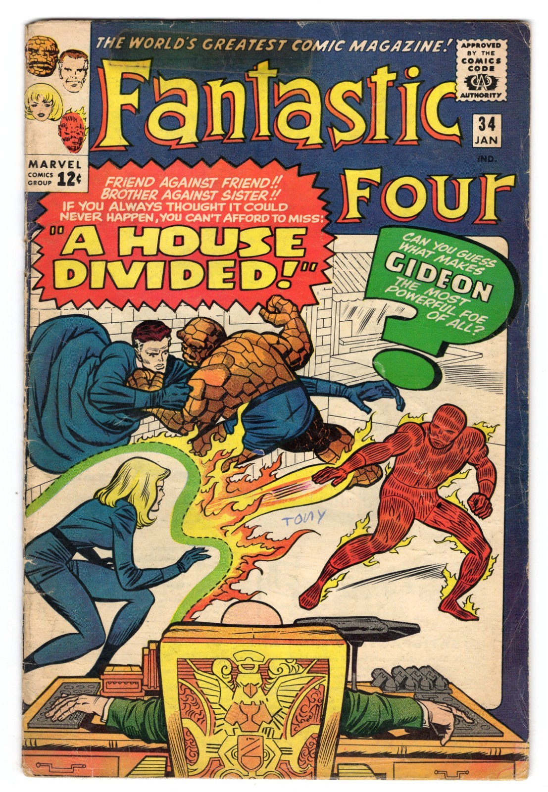 Fantastic Four 34 1965 Marvel Comics VG- 3.5 1st App Gideon *See Description*