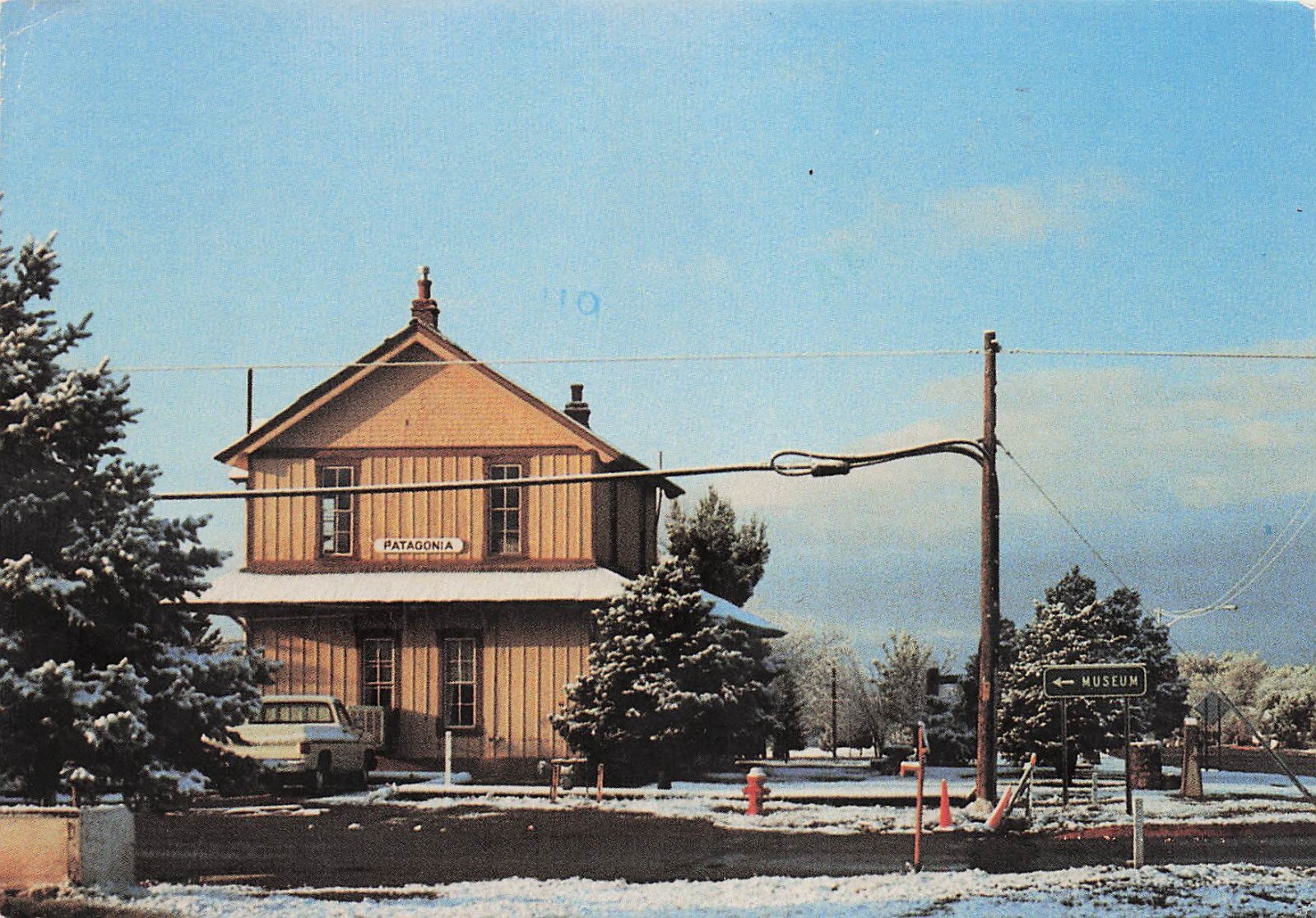 Patagonia Arizona Train Railroad Depot Station Town Hall 6x4 Postcard H25