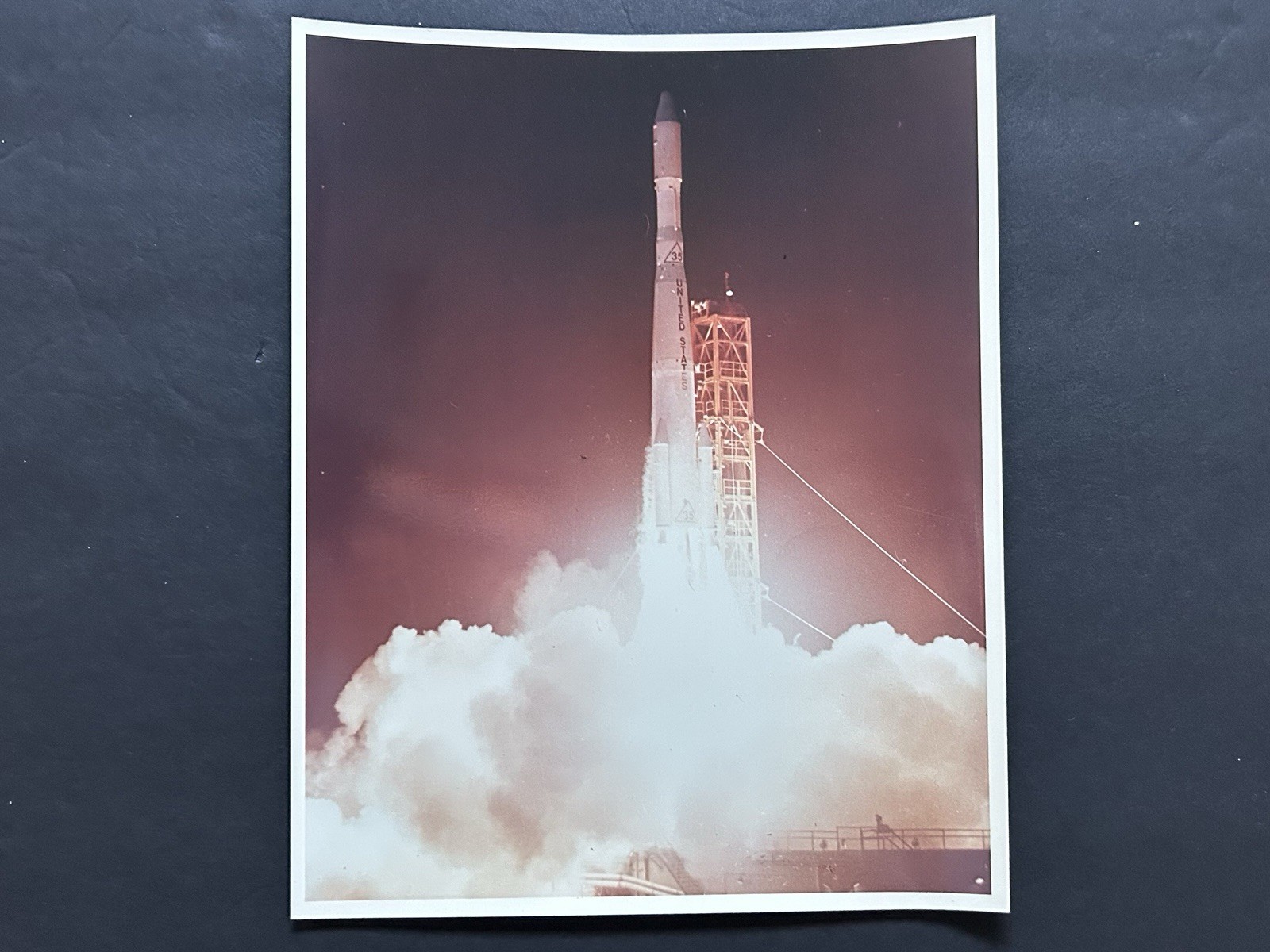 1966 NASA TRW USAF “Pioneer 6 Spacecraft Night Launch Thor Delta” Photograph