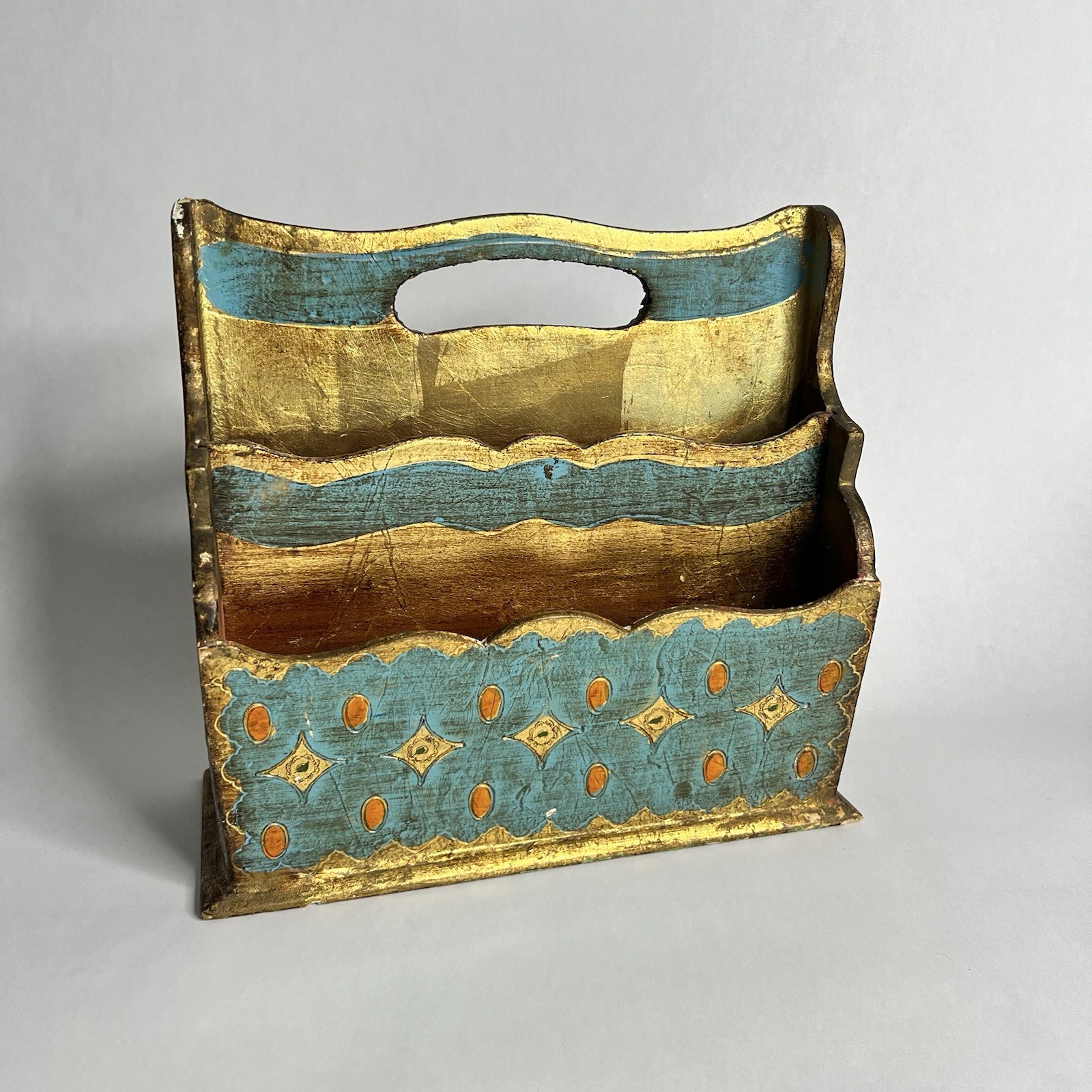 Vintage Florentine Letter Holder Italian Ornate Gold Gilt