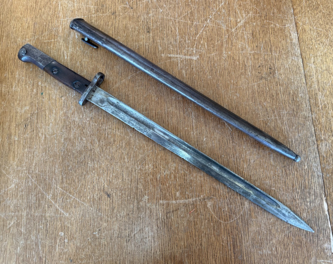 Antique 1907 Bayonet with Metal Scabbard