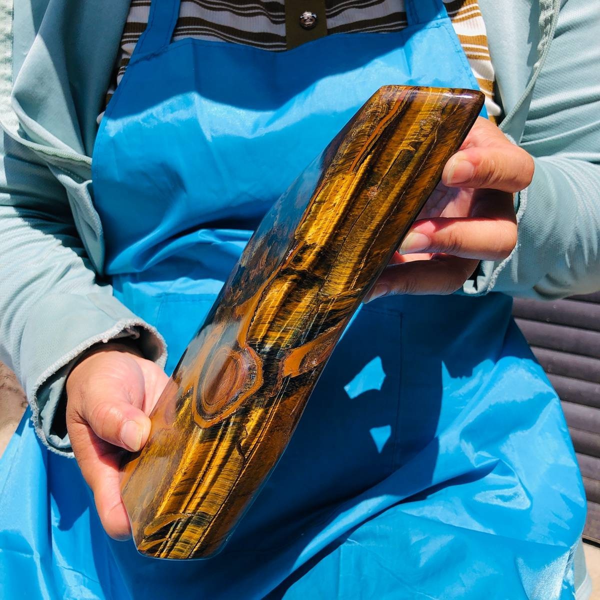 4.37LB Rare Natural Beautiful Yellow Tiger Crystal Mineral Specimen Heals 6311