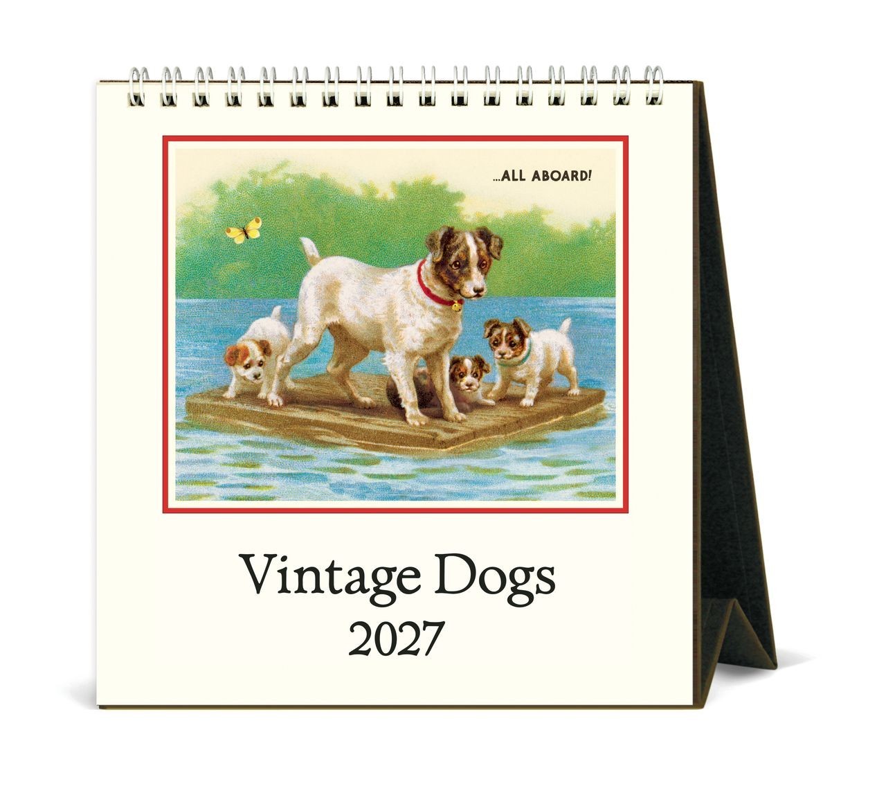 Cavallini & Co. 2027 Easel Desk Calendar Vintage Dogs