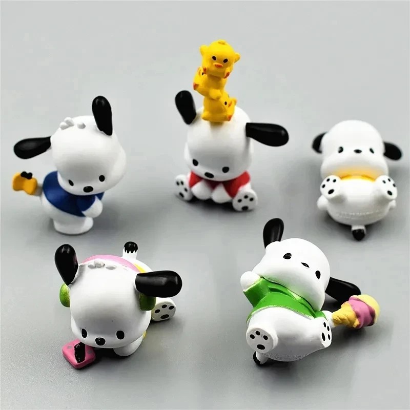 5pcs Cute Icecream Pochacco Figure Toy Figurine Cake Toppers Decoration Set Gift