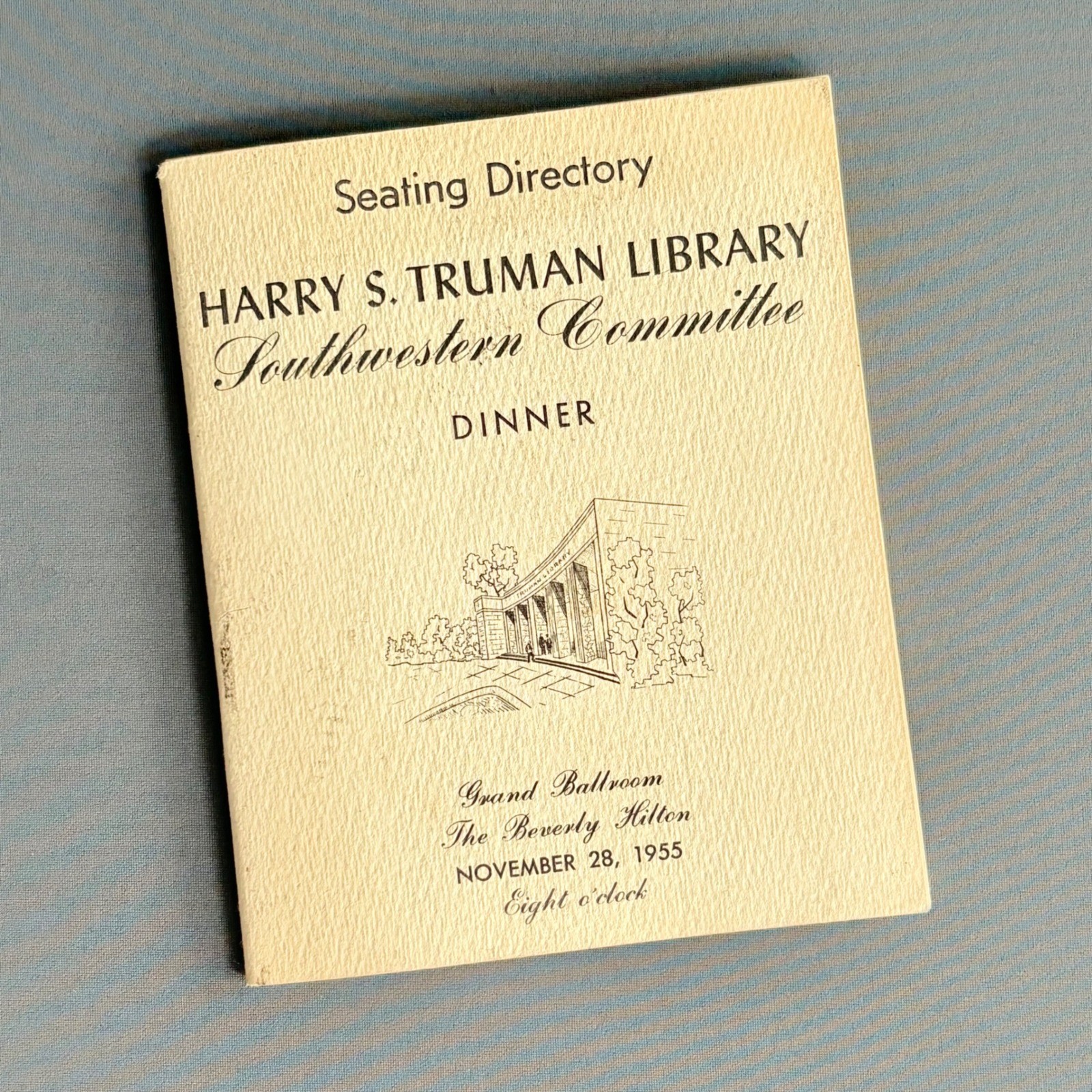 1955 Harry Truman Library Dinner Seating Directory | Beverly Hilton | Sinatra