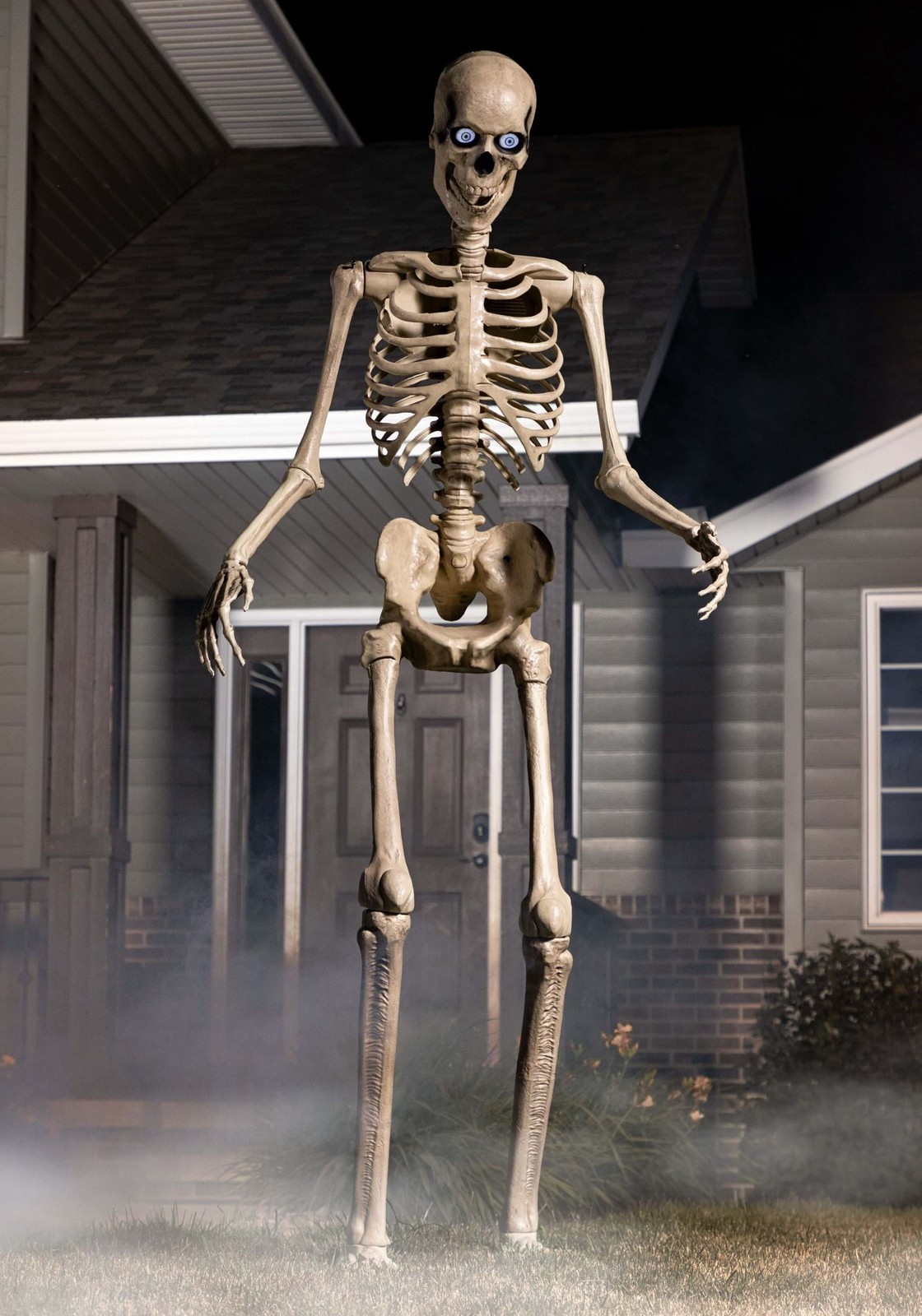 8 FT ANIMATED WHITE SKELETON ANIMATRONIC HALLOWEEN DECORATION