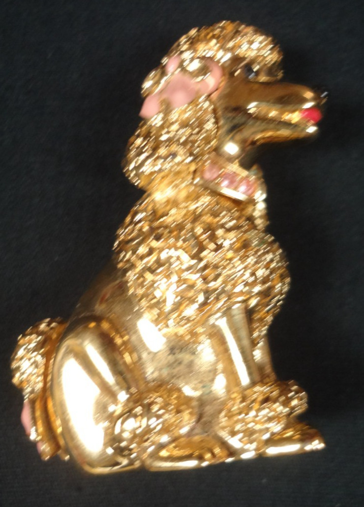 VINTAGE '99 Estee Lauder Dazzling Gold Poodle Pink Compact -EMPTY