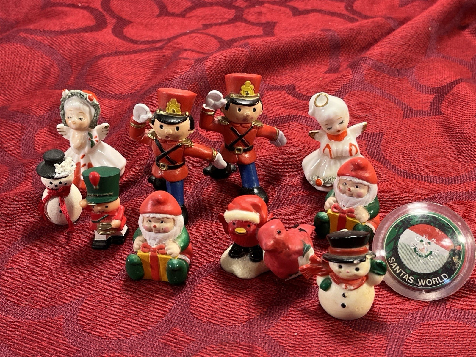 Vintage Mixed Lot Of 12 Holiday Christmas Miniature Figurines No Box’s --