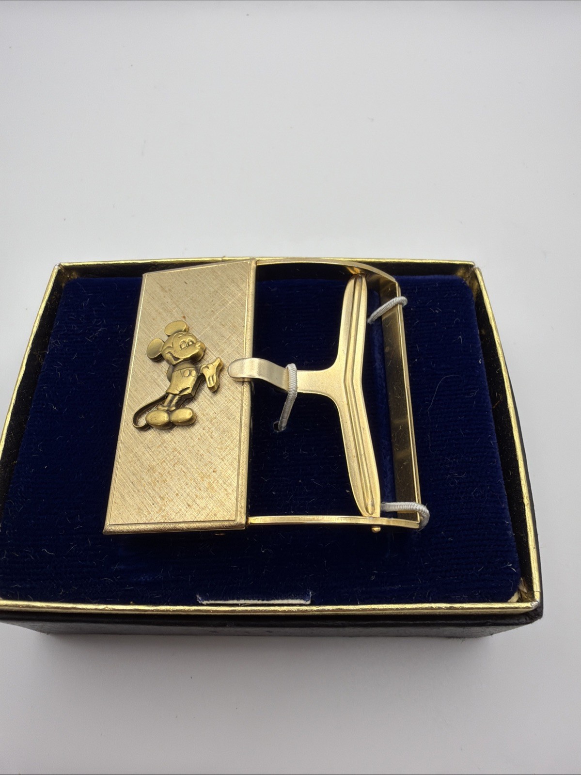 Vintage Walt Disney Mickey Mouse Brass Belt Buckle - Patented 1950 MIB
