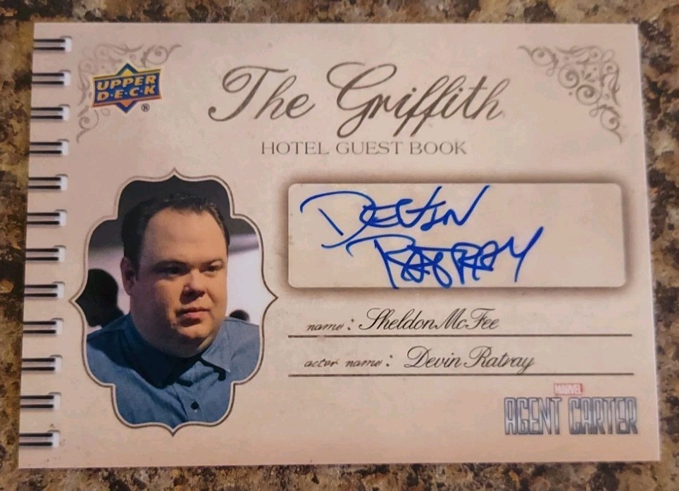 2018 Marvel Agent Carter Griffith Hotel Guest Book Autos Devin Ratray Autograph 