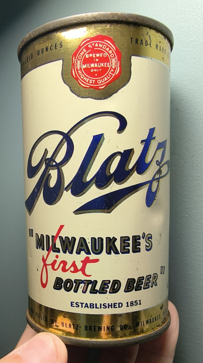 Vintage 1949 Blatz Pilsner Flat Top Beer Can RARE version IRTP
