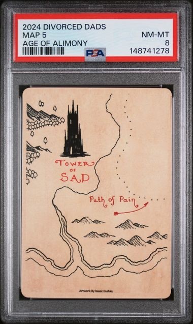 1st and ONLY PSA Graded MAP 5 Divorced Dads Age of Alimony Map 5 PSA 8 POP 1