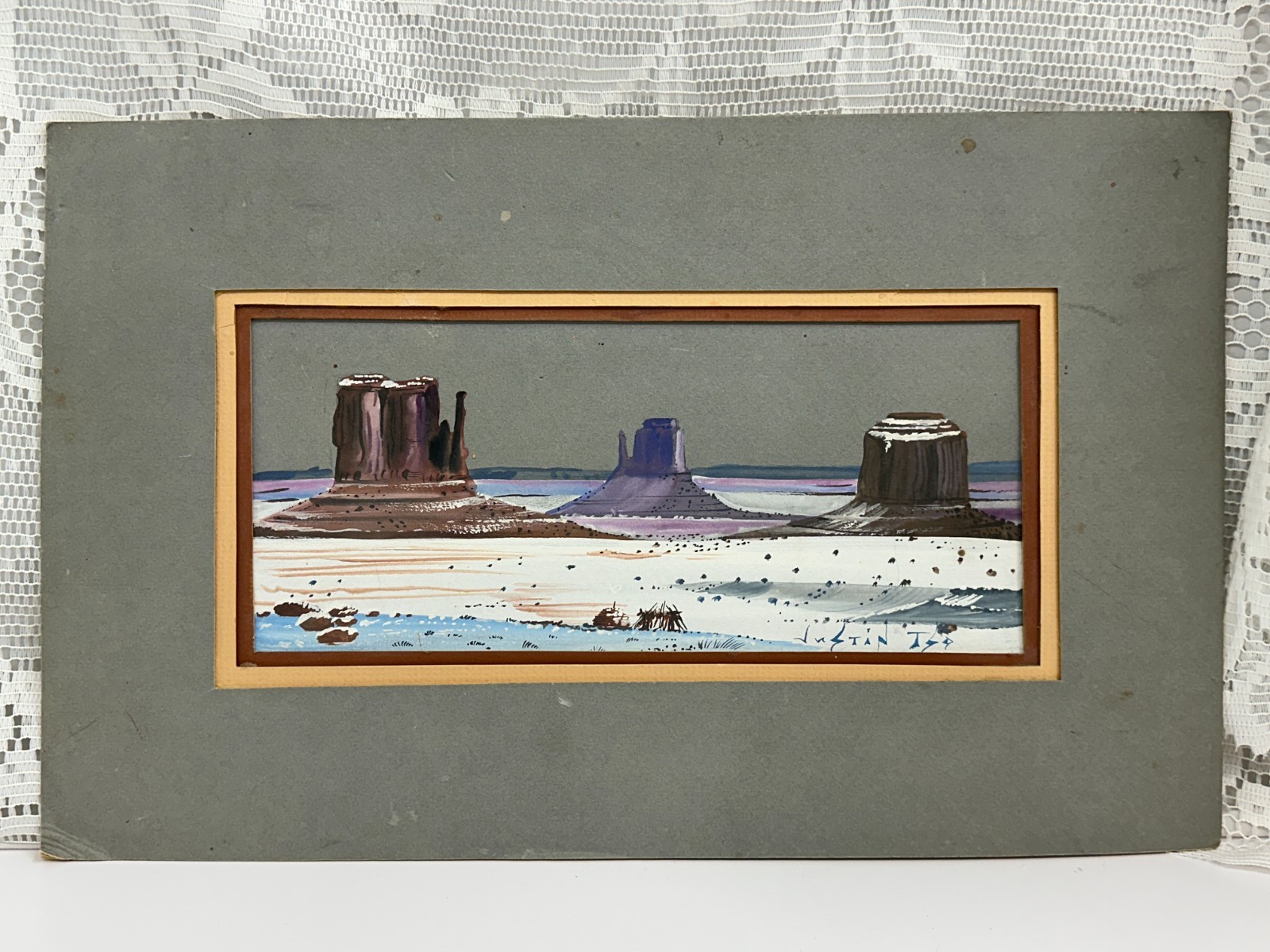Justin Tso Original Navajo Watercolor Painting 