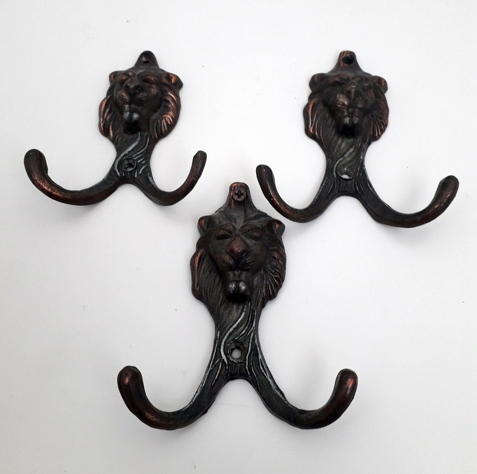 Set of 3 vintage Romanian lion metal hangers clothes display clothing hanger