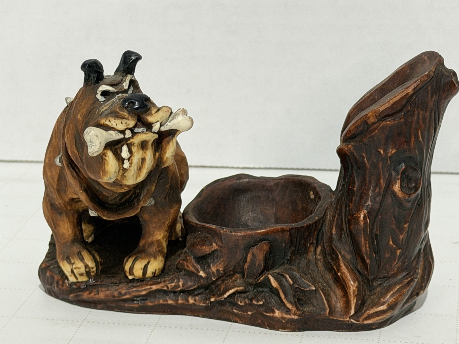 Vintage Comoy’s of London Bulldog Bull Dog W Bone Pipe Stand Rest Italy Spike