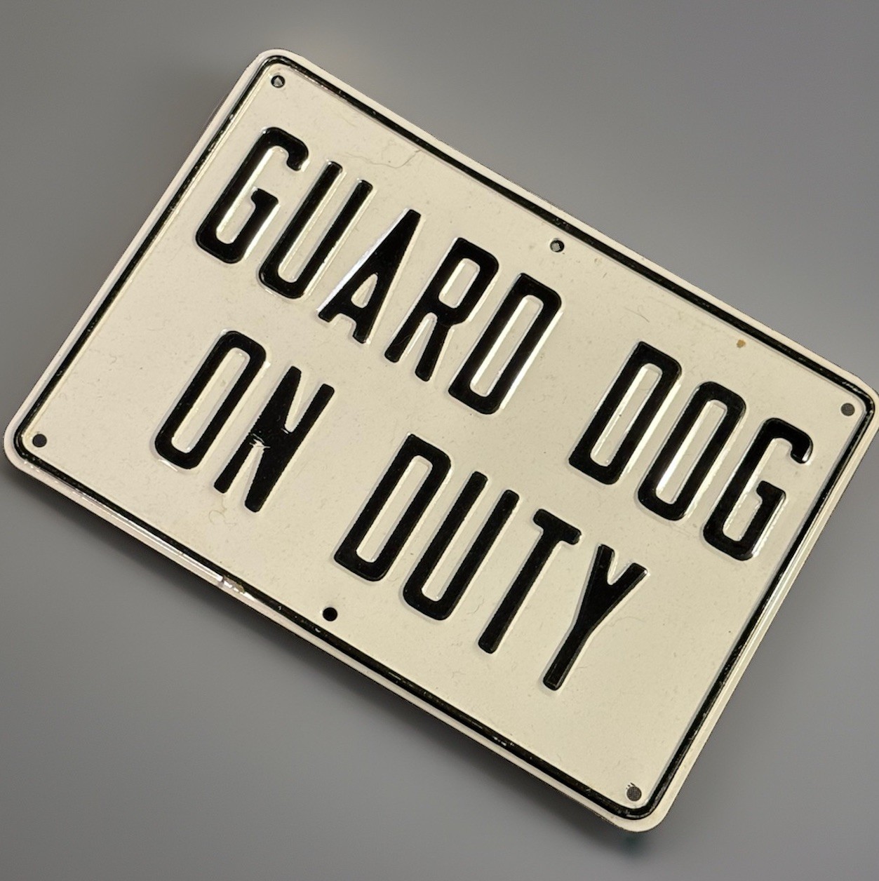 Vintage 60’s Guard Dog on Duty Metal Sign