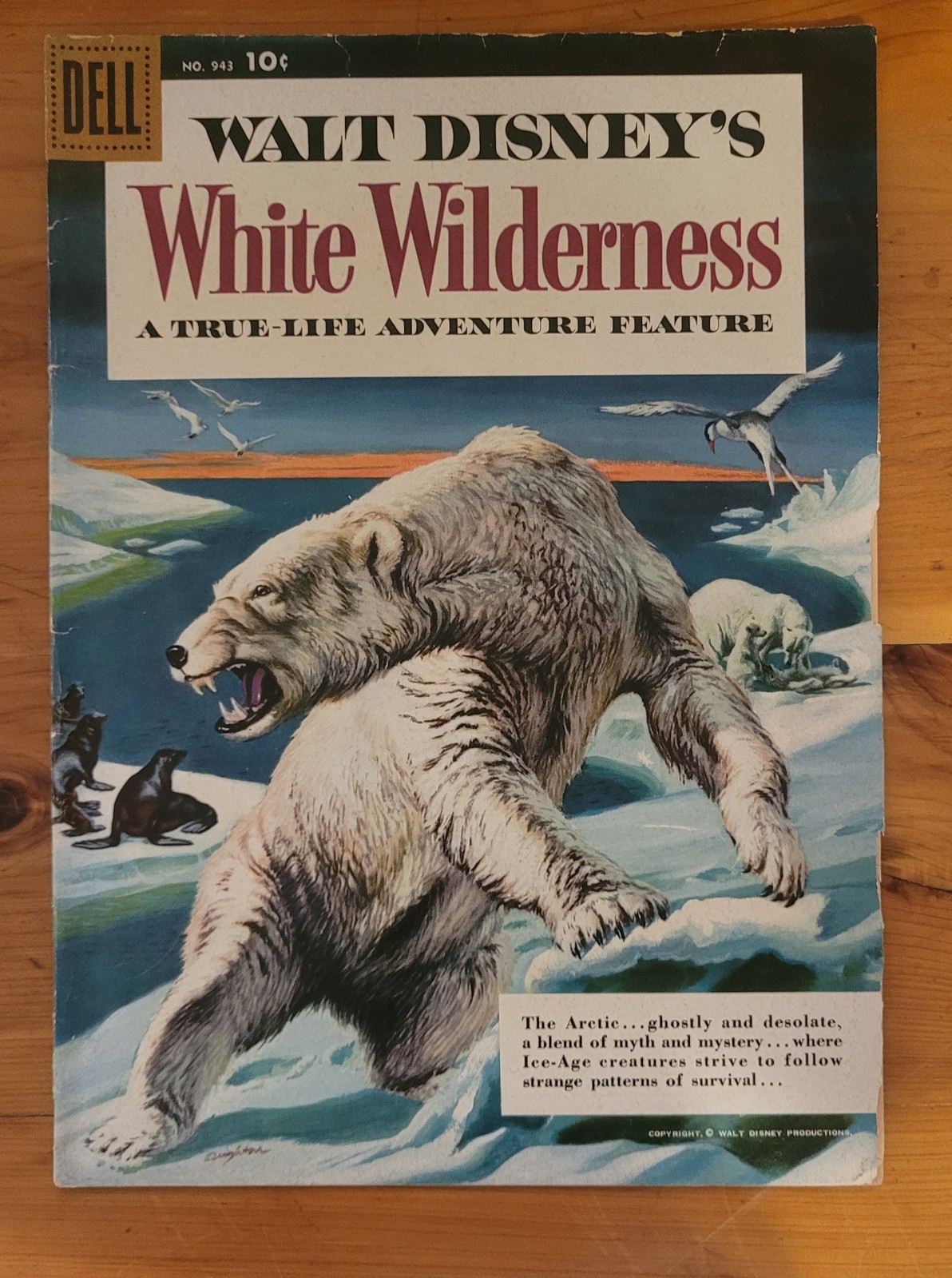 WALT DISNEY\'S WHITE WILDERNESS Dell Four Color #943 1958 ARCTIC ANIMALS 