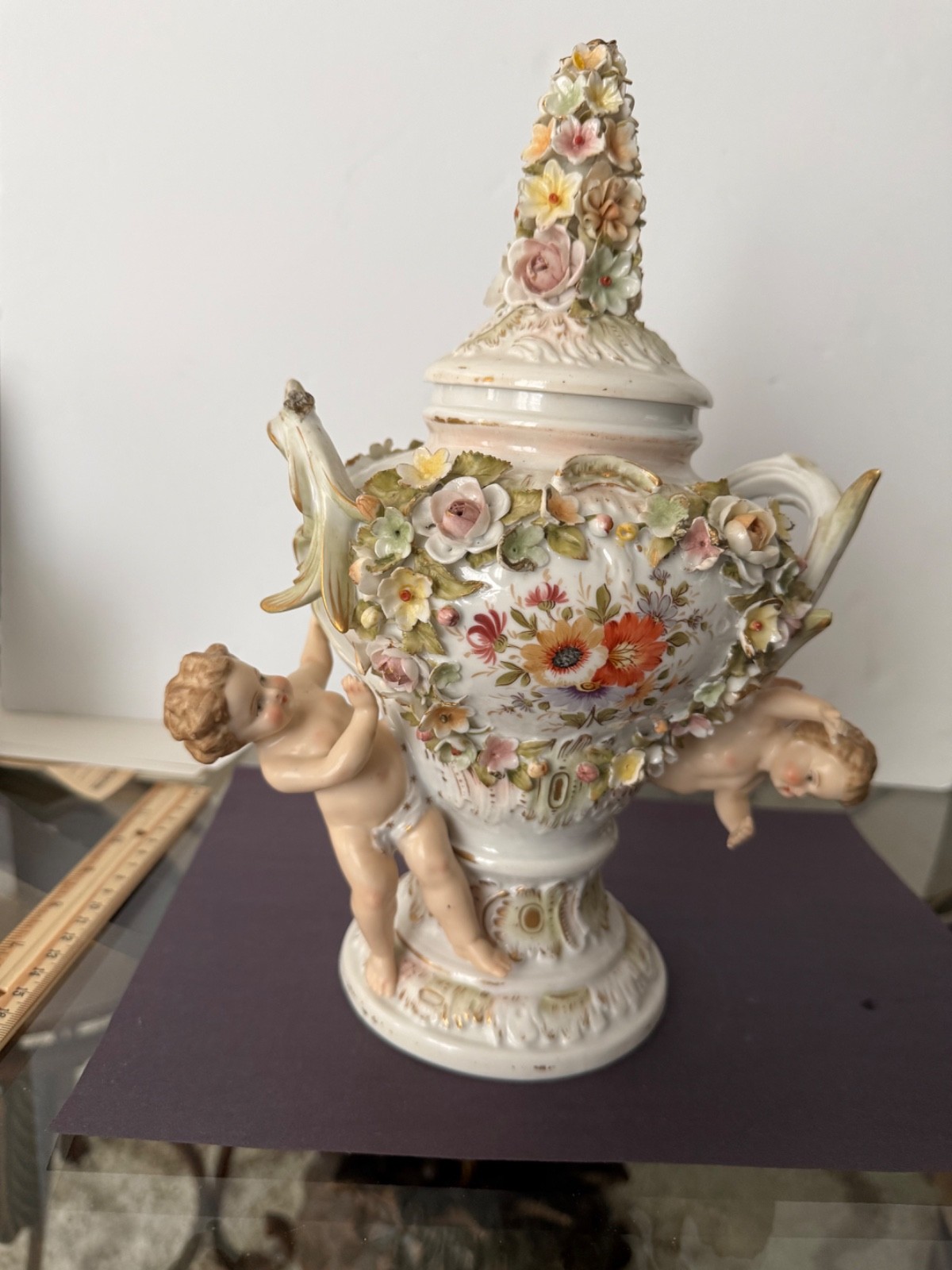 vintage German porcelain potpourri Urn