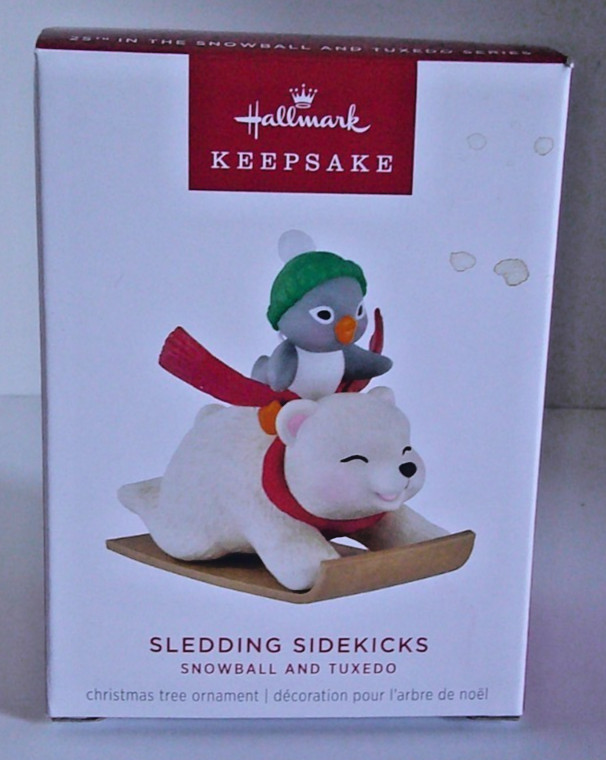 HALLMARK Keepsake - SNOWBALL AND TUXEDO - Sledding Sidekicks - 2025 - BRAND NEW