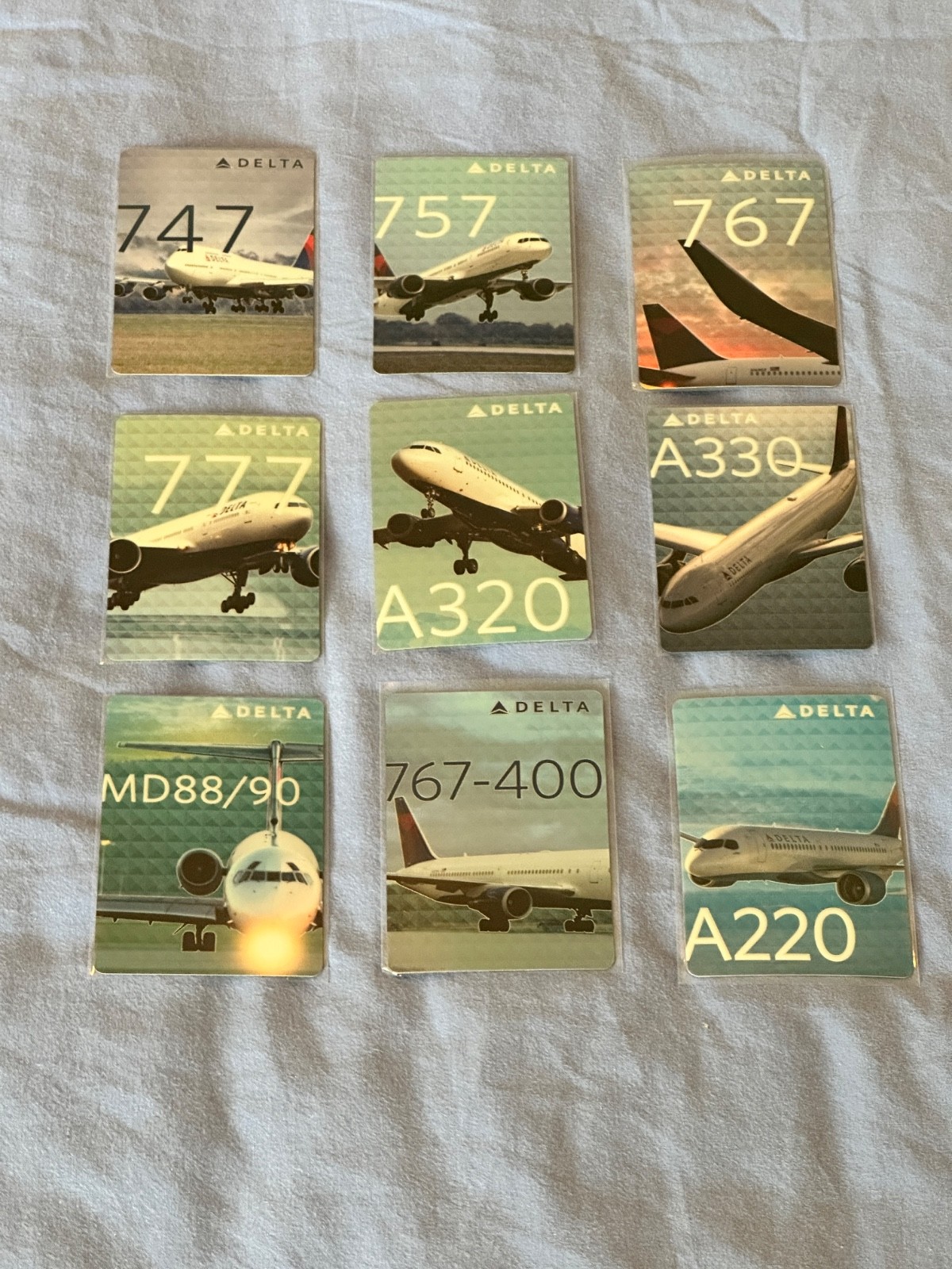 RARE Delta Air Lines 2016 Trading Cards Set of 9 LIMITED EDITION MINT CONDITION