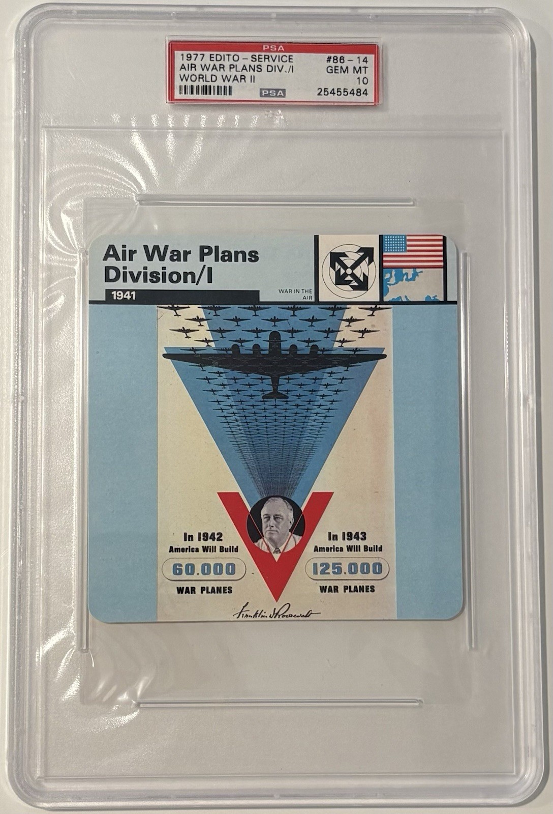 1977 Edito-Service World War II #86-14 Air War Plans Div 1 PSA 10 GEM MT POP 1